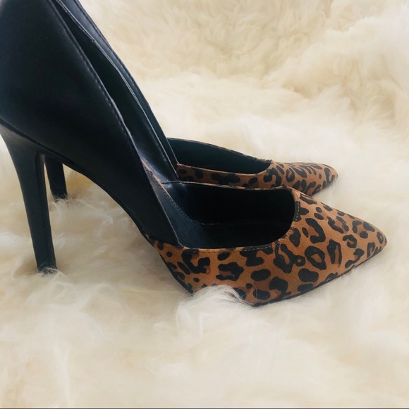 Barely worn Nordstrom Black/Leopard 4” Heels - Picture 3 of 5